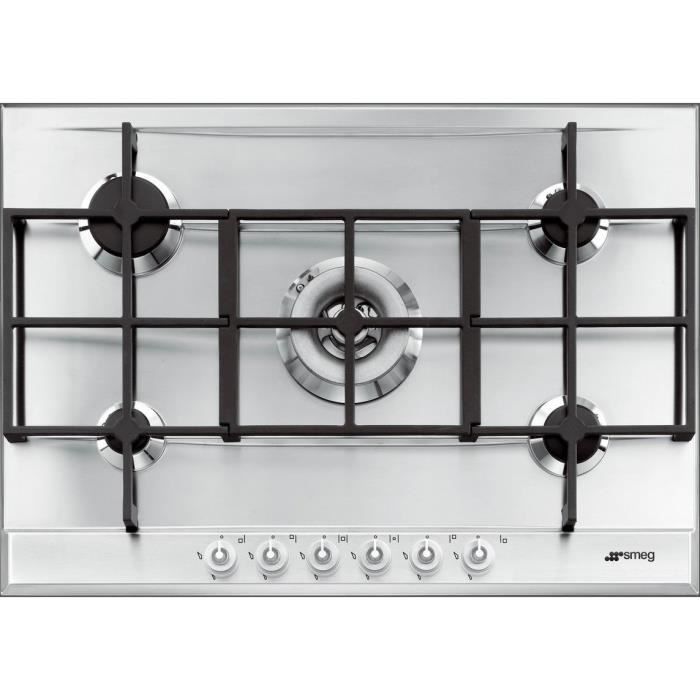 SMEG Plaque de cuisson à gaz en acier inoxydable de 72 cm Cdiscount