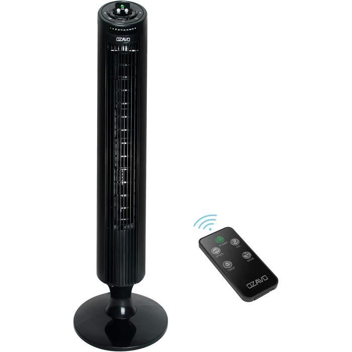 Ventilateur Colonne VEVOR 99 Cm - Silencieux, Oscillation 70°, 3 Vitesses, Télécommande - Pour Chambre, Bureau