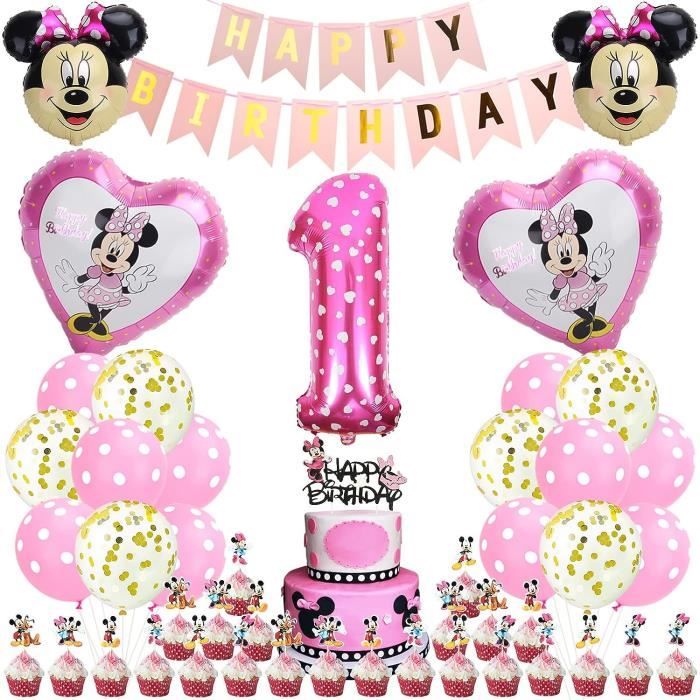Minnie Mouse Ballons Anniversaire,Decoration Anniversaire Fille 1 an,Minnie  Kit Anniversaire,Ballon Rose,Décoration de [493] - Cdiscount Maison