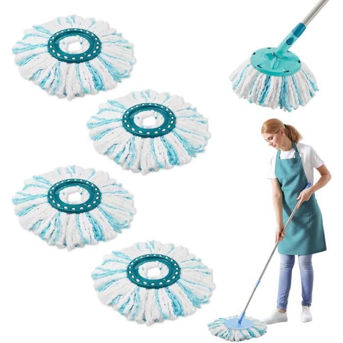 4 Pezzi Di Testine Di Ricambio Leifheit Clean Twist Disc Mop Con Frange In Microfibra Per Una Pulizia Efficace Delle Particelle Di Sporco E Il Lavaggio Dei Pavimenti 95154129