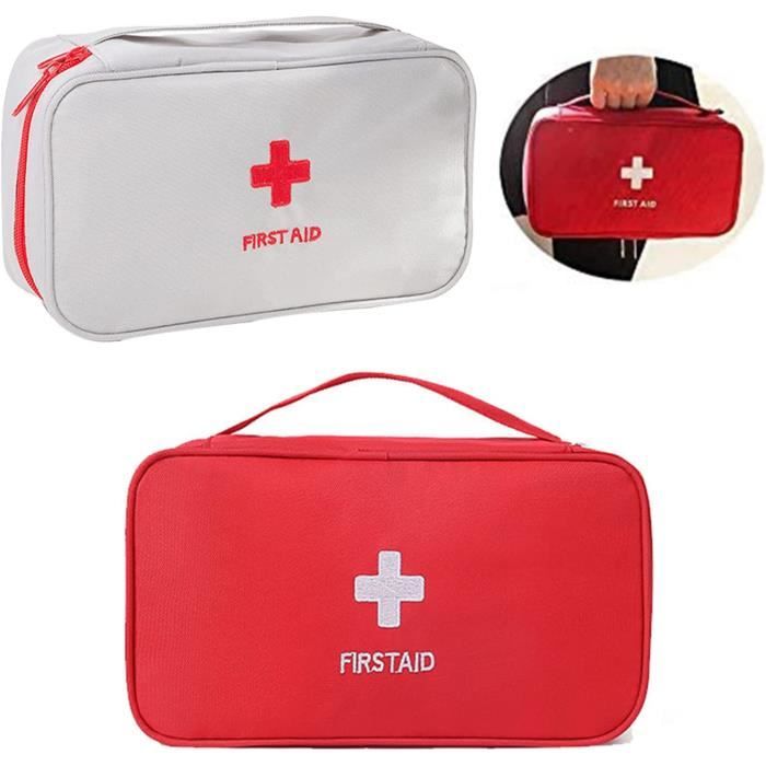 Trousse De Secours Vide 2 Pièces Avec Piluliers - Imperméable, Tissu Oxford, Dimensions 18x13x2cm - Pour Maison, Voyage