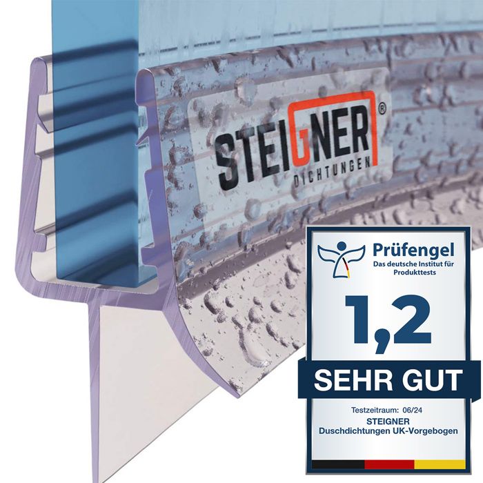 STEIGNER Joint De Douche Pour Paroi En Verre, 200cm, Vitre 3,5/4