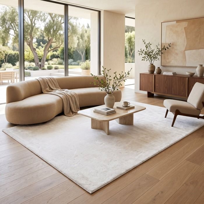 Tapis doux uni blanc 160x220