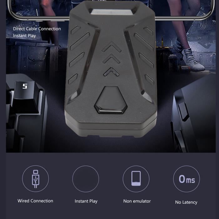 HURRISE Clavier Souris Convertisseur Clavier De Jeu RVB à Une Main, Pour Convertisseur De Souris