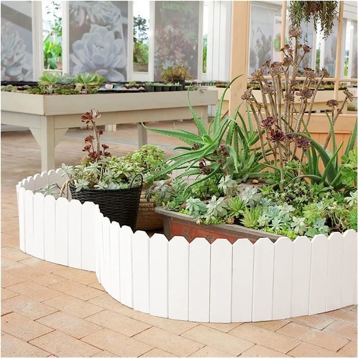 Déco Pot De Fleurs Bois Mini Clôture De Jardin 90 X 5 Cm – Barrière En Bois Naturel Pour Maison De Poupée, Pot De Fleurs, Déco DIY – Blanche Et Flexible