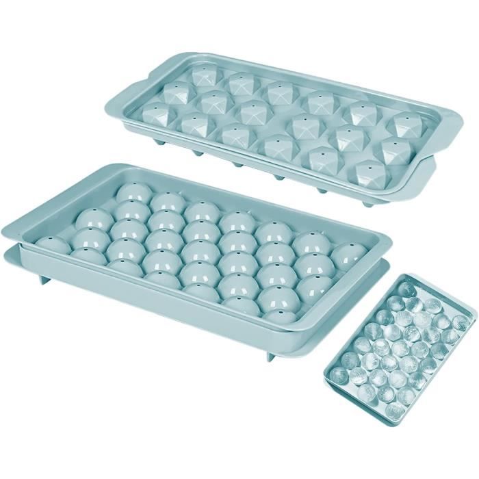 Bac à Glaçons Silicone 2 Pièces Avec Couvercle | Grands Glaçons Pour Whisky, Cocktails, Réutilisable