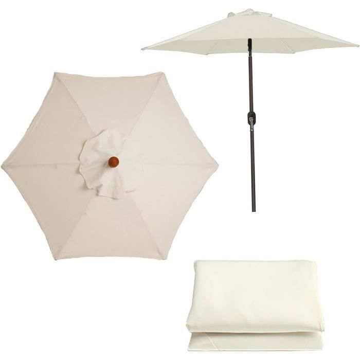 Toile De Remplacement Pour Parasol Déporté - 2m à 3m, 6 Ou 8 Baleines, Polyester Anti-UV - Housse Auvent Terrasse