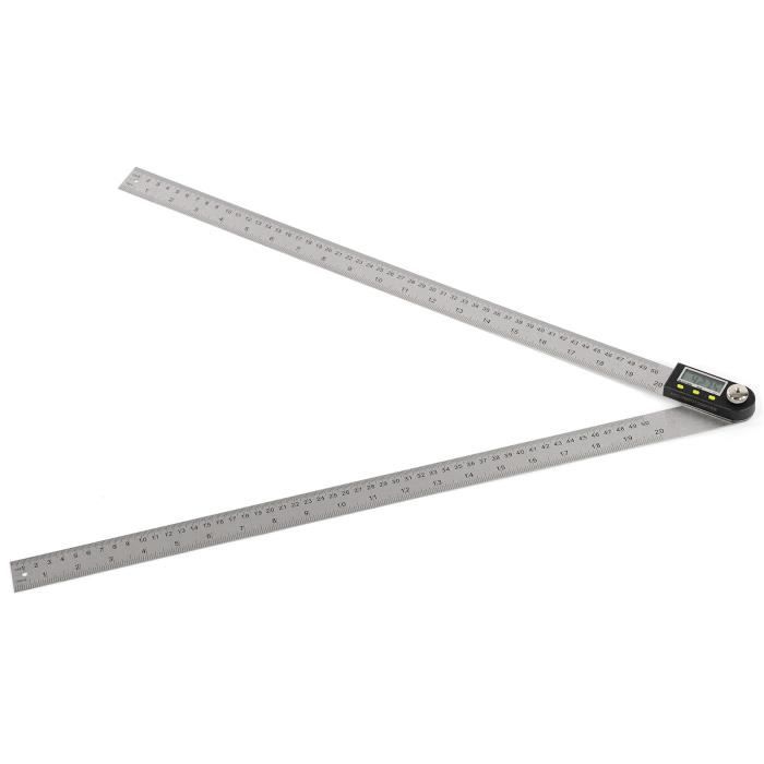 Rapporteur Numérique LCD En Acier Inoxydable - Précision 0,05° - Mesure Angles Et Longueurs (0-200 Mm) - Pour Menuiserie, Bricolage - 3