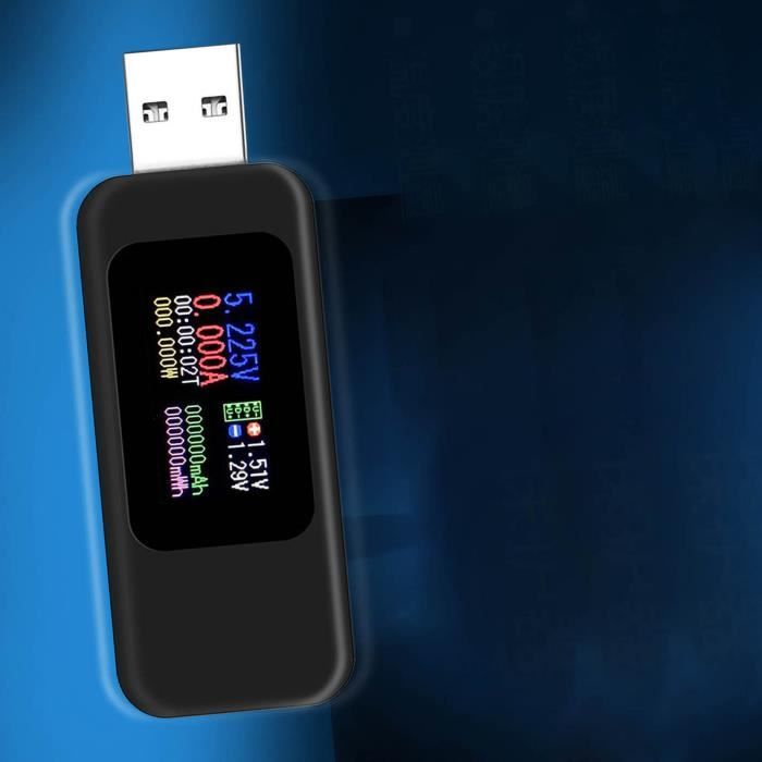 Compteur Puissance Usb Type-c Testeur USB DEWIN FNAC-28 - Voltmètre Ampèremètre 4-24V 6.5A Écran Couleur Voltmètre Ampèremètre USB