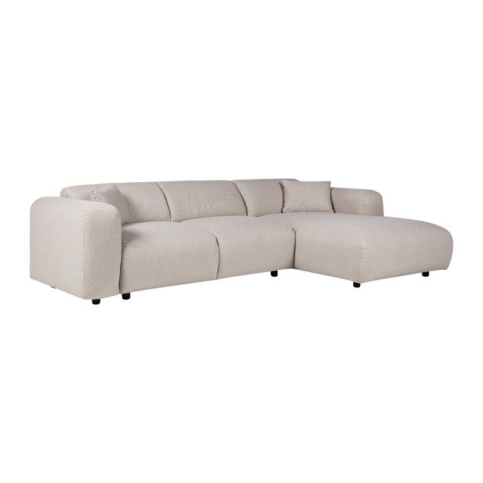 Grand canapé dangle droit en tissu chiné beige POGNI de Maison Céphy