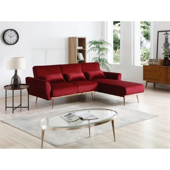 Canapé d'angle Velours Moderne Confort