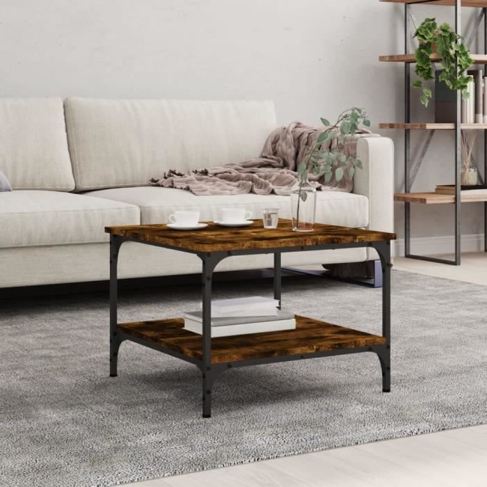 vidaXL Table basse chêne fumé 55x55x40 cm bois dingénierie 832830
