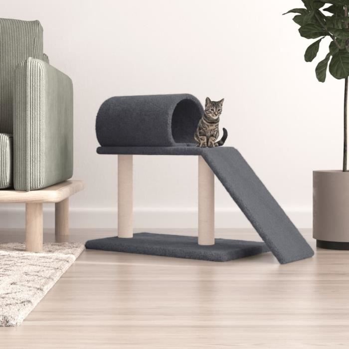 Comparer les prix de vidaXL Arbres à chat avec tunnel et échelle gris foncé 55,5 cm