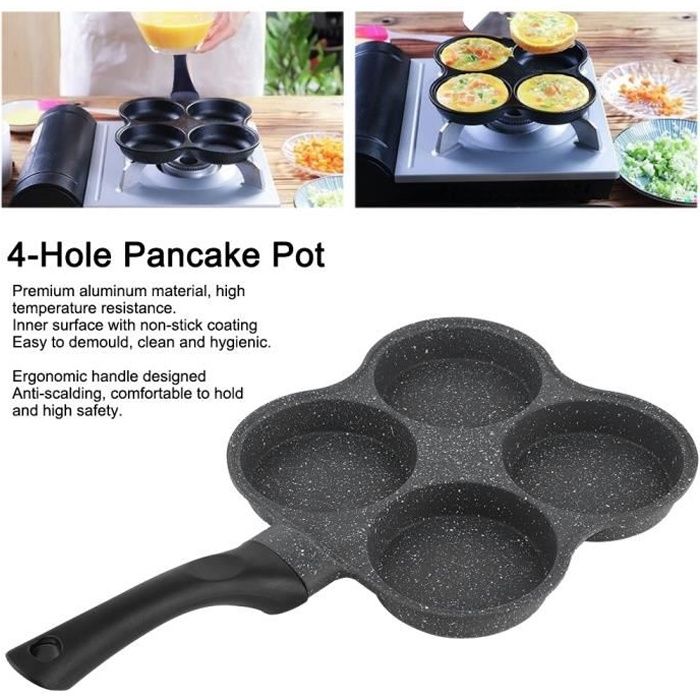 Moule /à pancake 4 trous ronds anti-adh/érent pour omelette