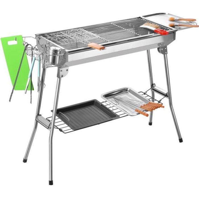 XL Professionnel Smokers Bbq Barbecue Barbecue charbon de bois massif Locomotive Barbecue Jardin
