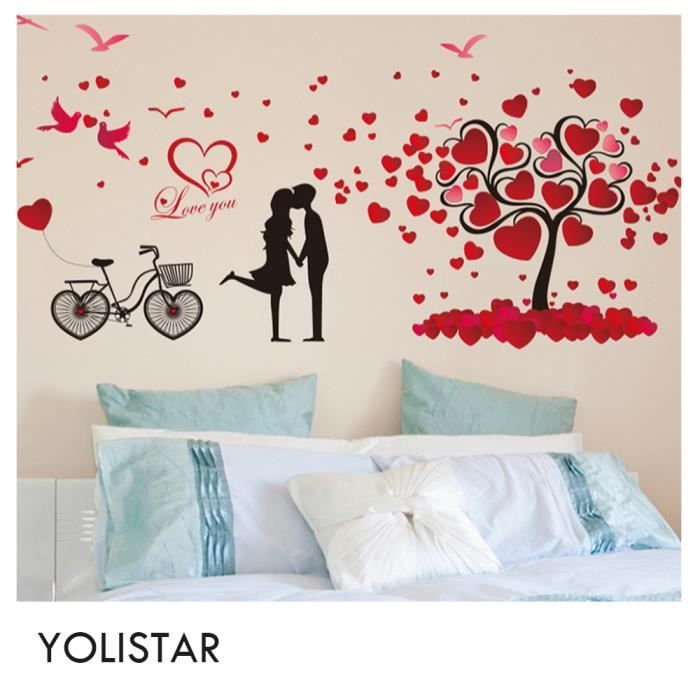 Sticker mural Fille, Vélo et Fleurs de Cerisier - Déco Chambre