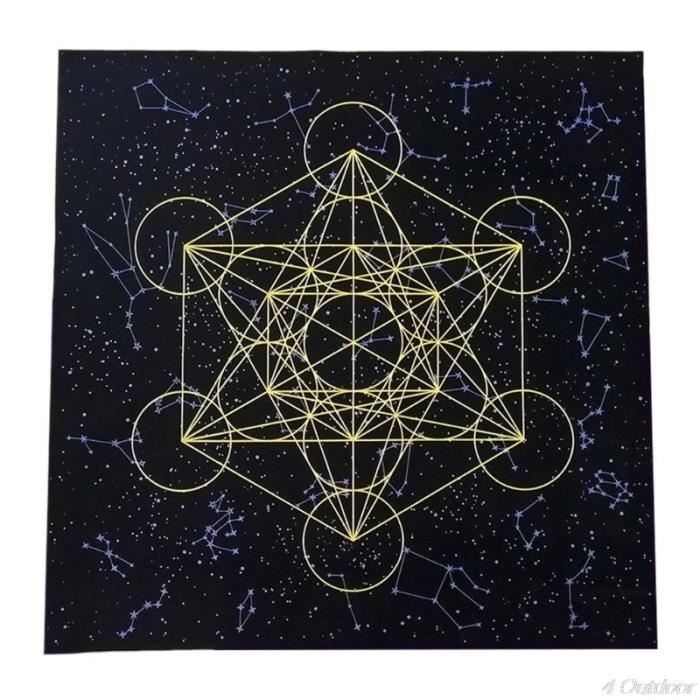 Nappe Tarot En Velours - 49x49 Cm - Tissu Divination Protection Cartes - Pour Méditation Et Décoration ésotérique