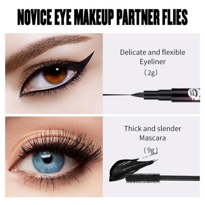 Zerodis Ensemble mascara et eyeliner de maquillage Ensemble de Mascara