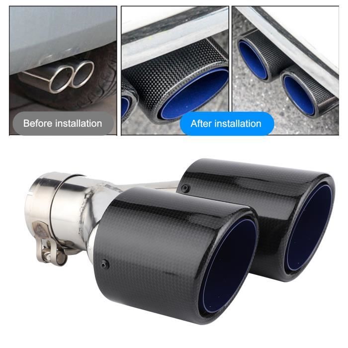 Embout Échappement Fibre Carbone 5D Monlion - Acier Inox 304, Entrée 63mm Sortie 101mm Universel