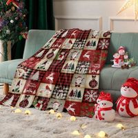 Plaid Polaire Noël 130x150 Cm Motif Père Noël - Couverture Douce Pour Canapé, Lit 1 Personne, Décoration De Saison - 8