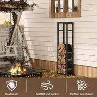 GOPLUS Étagère à Bois De Chauffage En Métal, Porte-Bûches Avec Grande