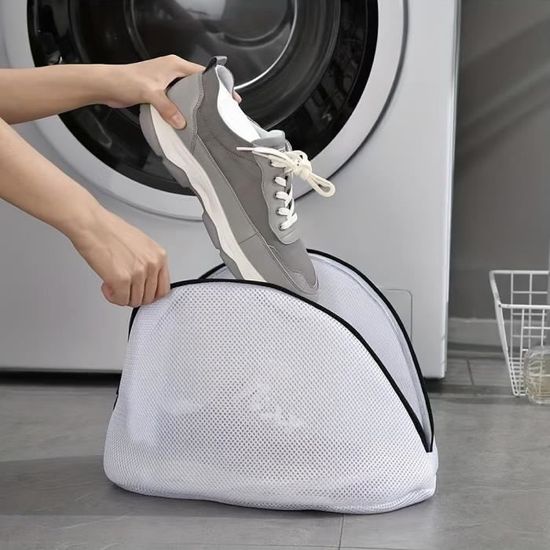Sac De Lavage Pour Chaussures 2 En 1 – Machine à Laver – 39 X 19 Cm – Double Fermeture éclair – Jusqu’à Taille 46