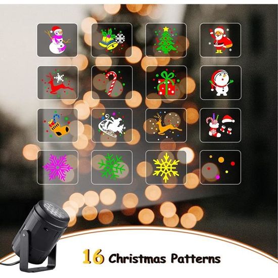 Projecteur LED Solaire Extérieur Avec 16 Diapositives - Pour Noël, Halloween, Fêtes - Étanche IP65