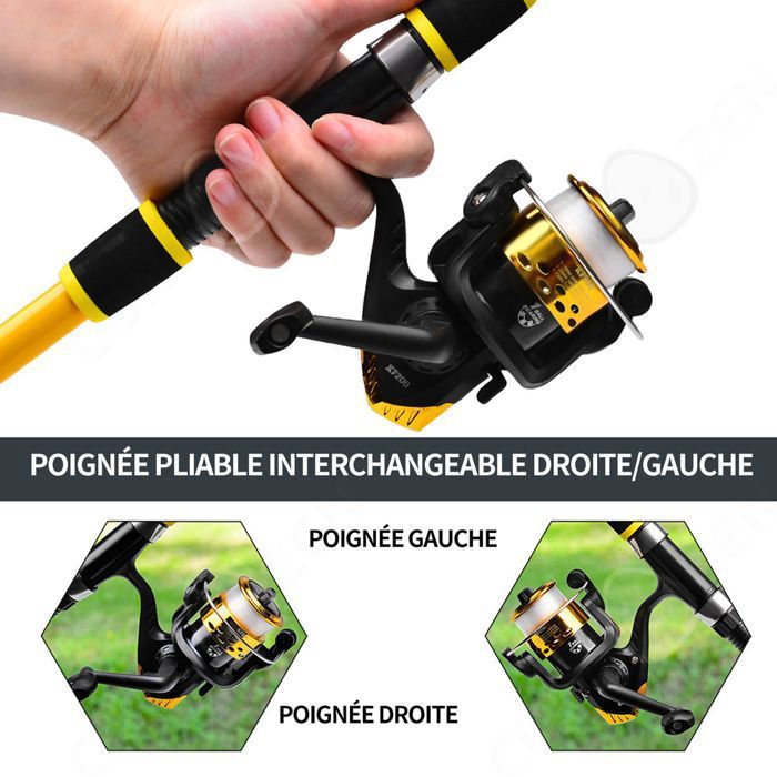 Canne à Pêche Télescopique Compacte 1,5 à 3,6 M – Fibre Carbone, Capacité 1500 G, 5 à 10 Sections, étui 43 Cm, Pour Lac Et Rivière