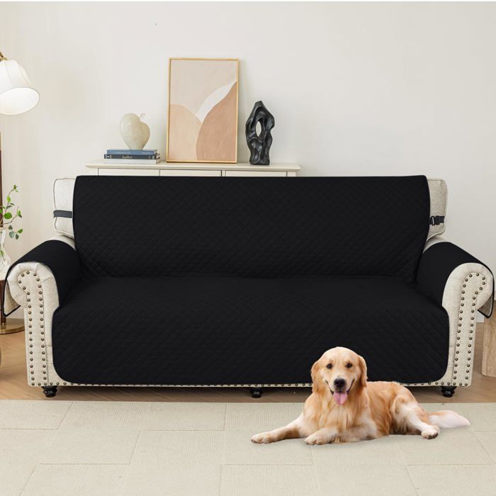 Housse De Canapé Extensible 1 Place - Antidérapante, Lavable, Motif Géométrique, Protection Animaux
