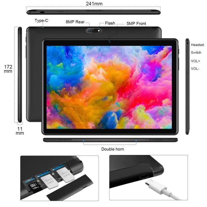4G Tablette Tactile Ecran 10 Pouces - Doule SIM/WiFi1
