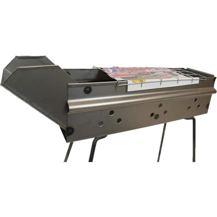 Barbecue à Rôtir Original Schmöllner – 4 Brochettes Inox Pour 52 Portions – Brasero Au Bois De Bouleau – Qualité Pro (Sans Moteurs)