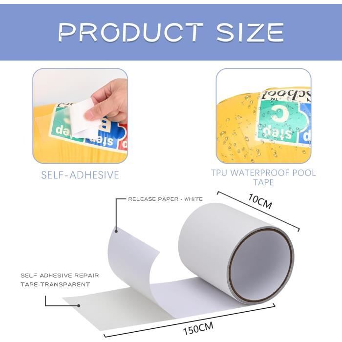 Patch De Réparation, Ruban De Réparation Transparent Autocollant Imperméable TPU Pour Anneaux De Natation De Tente De Produit Gonflable