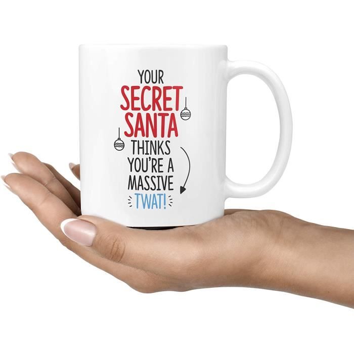 Même le Père Noel pense que tu es une tasse de con! Drôle secret Santa  tasse! Cadeau pour Noel/cadeau de bureau/cadeau pour son drôle de cadeau de