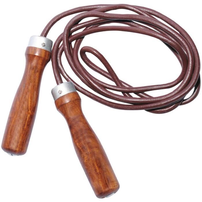 Corde à Sauter Best Sporting Cuir – Poignées Bois – Longueur 290cm – Fitness