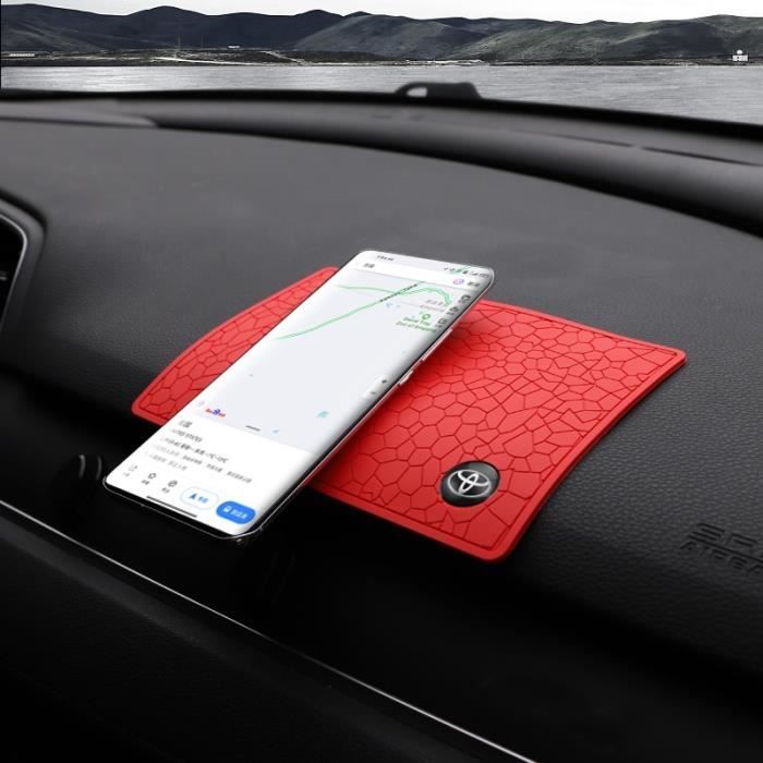Tapis voiture,Support de téléphone de voiture,tapis de tableau de bord  antidérapant auto collant pour Toyota Prado Auris- Type Red-A - Cdiscount  Téléphonie