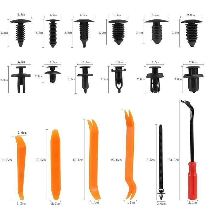 CarBole Rivets Clips Plastiques de Voiture 100Pcs 10,Clip de Fixation de Voiture,Clips de