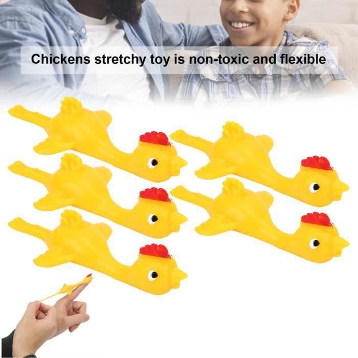 30 Pièces Jouet de Fronde de Doigt Fronde Poulet Catapulte Poulet Volant Extensible pour Enfants Poulets Volants Amusants - sh