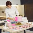 Kit de pâtisserie Poche a Douille Grattoir à Gateau DIY Ustensiles Kits Décoration pour Gâteau -Rose-2