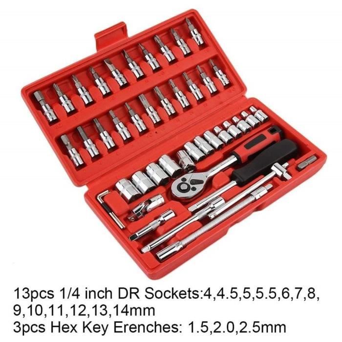 Generic Outil de réparation automobile, clé dynamométrique à cliquet, Kit  d'outils Combo, 46 pièce à prix pas cher
