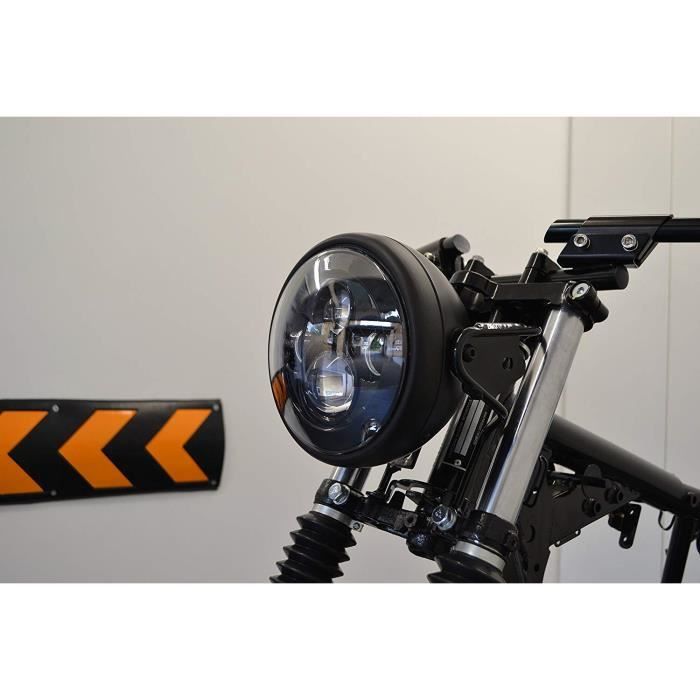 Phare avant de moto 7.5 pouces Led phare de moto pour phares de café Racer  Bobber Chopper