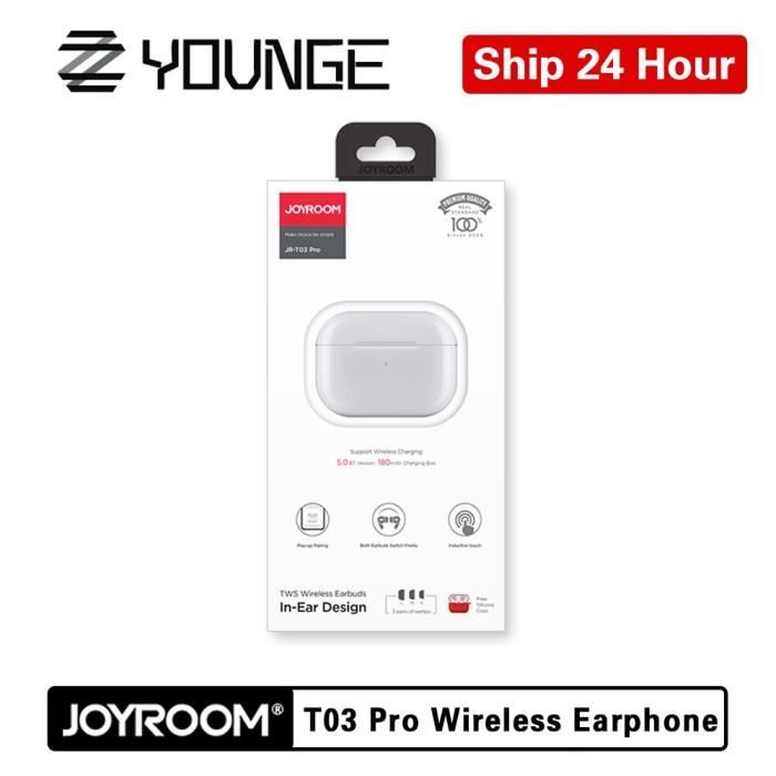 Nouveau Joyroom T03 Pro TWS sans fil ecouteurs Bluetooth 5.0 in ear reduction du bruit casque sans fil charge pop ups Type White Achat Vente oreillette bluetooth Nouveau Joyroom