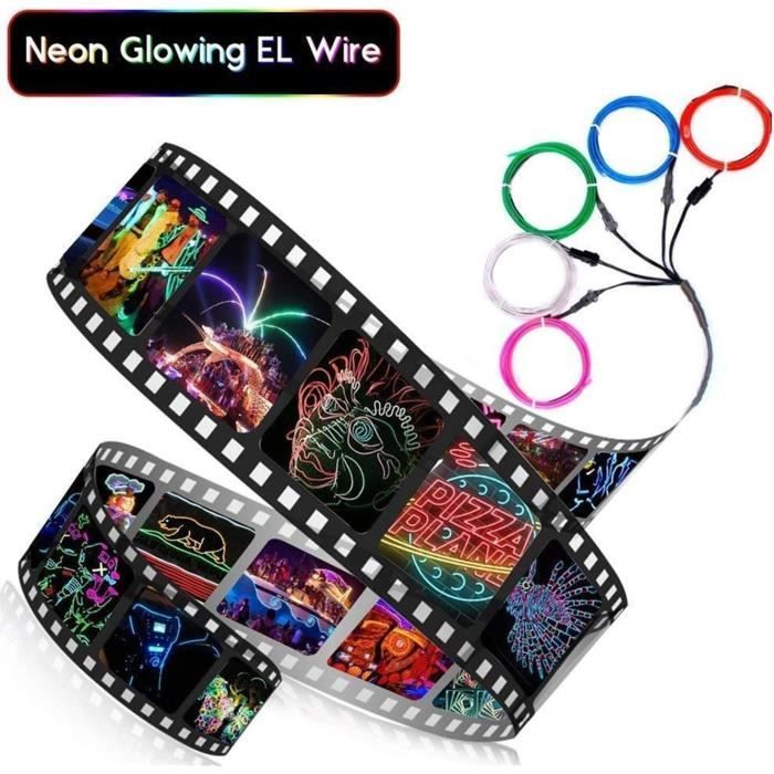 Flexibele neon verlichting draad, lichtslang, lichtsnoer, EL-kabel, draad met 3 modi voor feestverlichting (geel, 3 m Flexibele neon verlichting draad, lichtslang, lichtsnoer, EL-kabel, draad met 3 modi voor feestverlichting (geel, 3 m