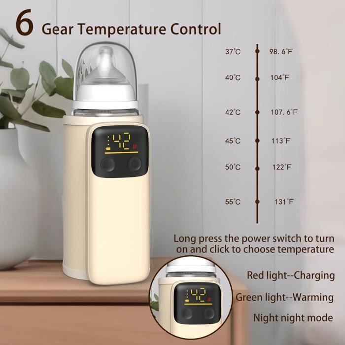 Chauffe-biberon Portable USB - Rapide, Batterie Longue Durée, étanche, Pour Maison Et Voyage