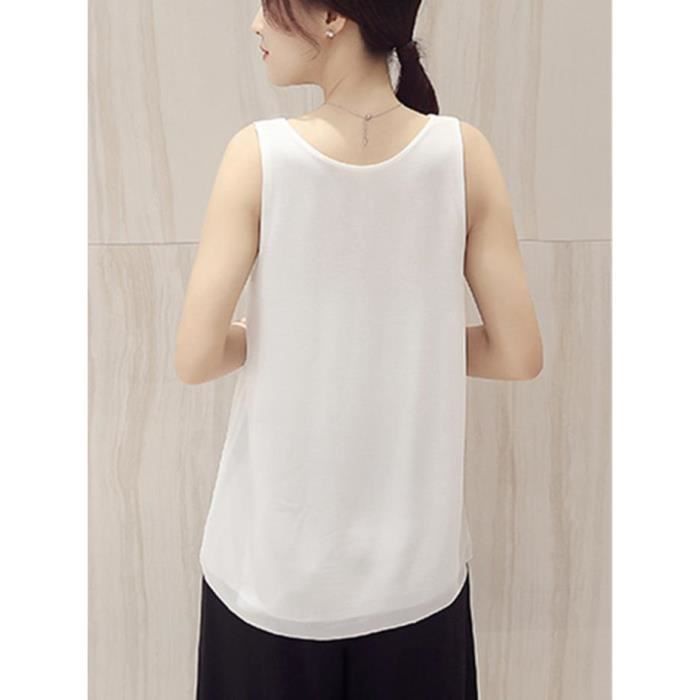 DEBARDEUR Femme Nouvelle Mode Pur Coton Confortable Lache Vente Chaude Tendance Decontractee noir Blanche