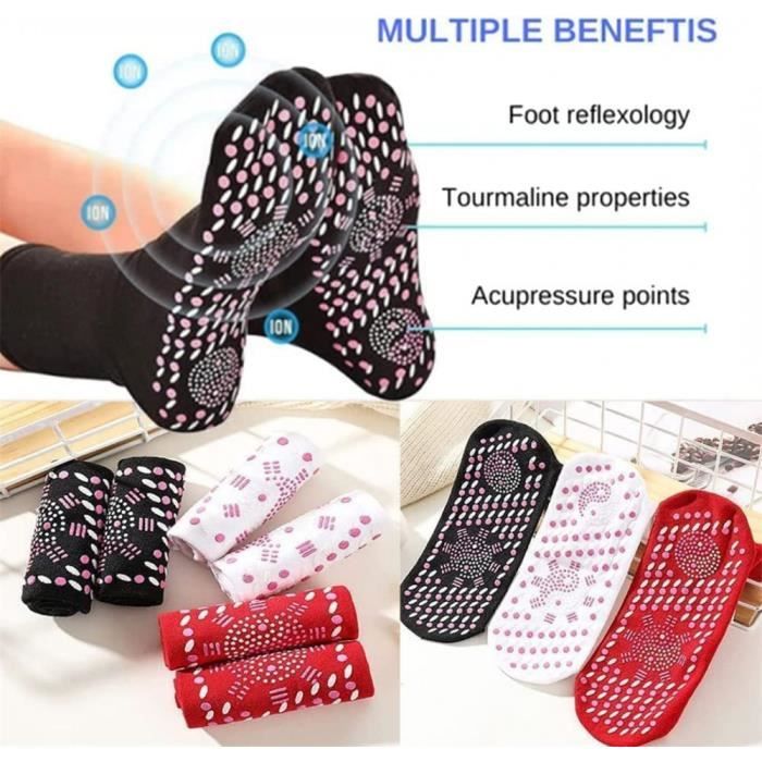 5 Paires Chaussettes Chauffantes Tourmaline – Auto-chauffantes, Unisexe, Taille 36-43 – Pour Ski, Pêche, Jogging, Randonnée – Douces, Antidérapantes, Respirantes