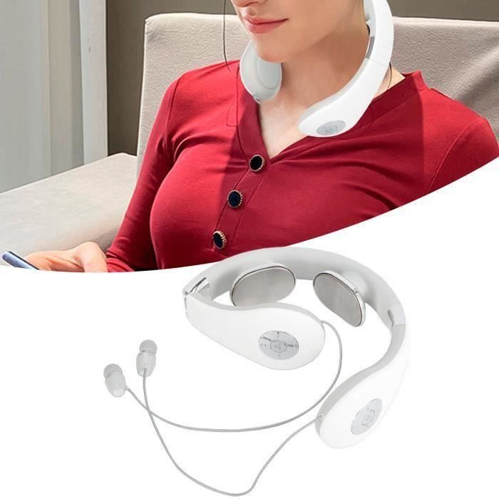 Yongme-Oreillette Bluetooth Casque Bluetooth Pliable Casque de Massage  Serre-Nuque Sans Fil Portable Usage de SportBlanc