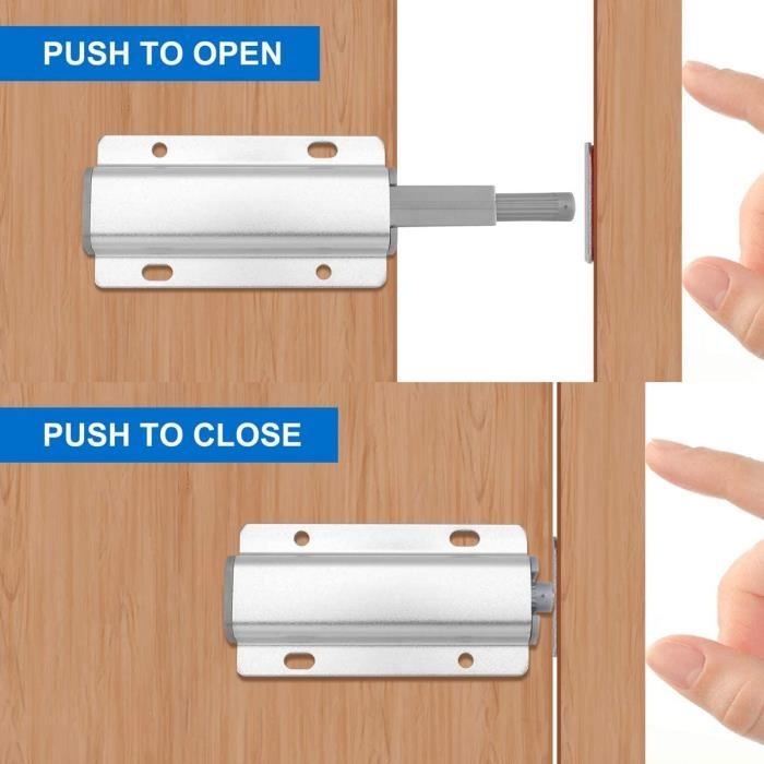 2 Pièces Push to Open Aimant Porte Placard, Loquet Magnetique Push Open  Poussoir Placard Fermeture Magnétiques