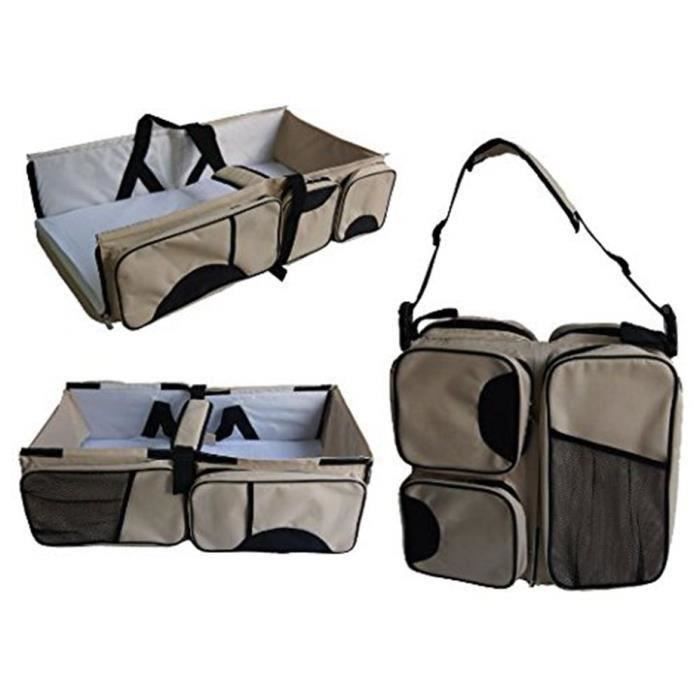 LO Sac a Langer 3 en 1 Bebe Maman Sac de Voyage Multifonction Berceau Lit Purpose Portatif Gris Cdiscount Puericulture Eveil bebe