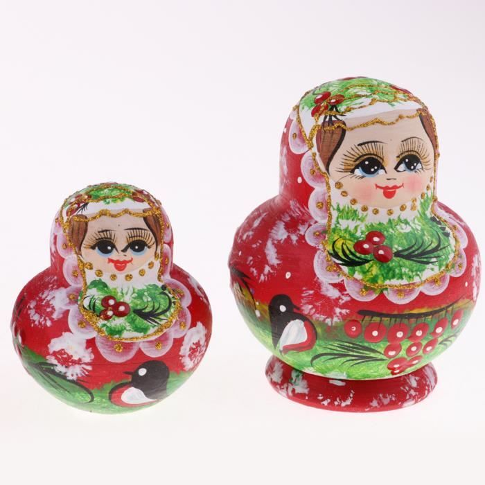 Cymwer Poupées Russes Matryoshka – 10 Couches En Bois, Jaune Canard, Faites à La Main