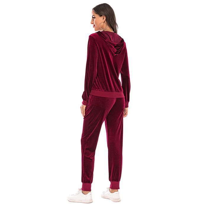 BUOYDM Survêtement Femme Casual Automne Hiver - Ensemble Sweat à Capuche + Jogging Doux Et Chaud